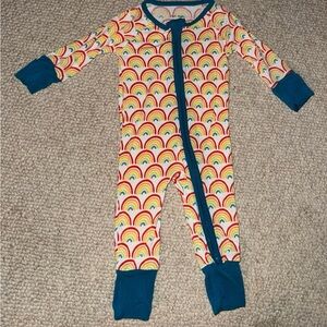 Little Sleepies Rainbow and Teal Kids One Piece